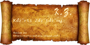 Kürti Zétény névjegykártya